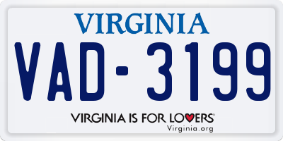 VA license plate VAD3199