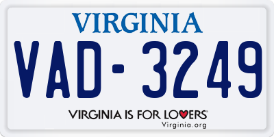 VA license plate VAD3249