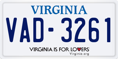 VA license plate VAD3261