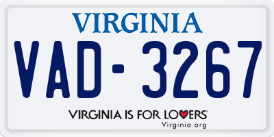 VA license plate VAD3267