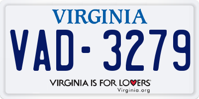 VA license plate VAD3279