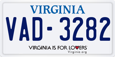 VA license plate VAD3282