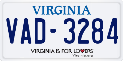 VA license plate VAD3284