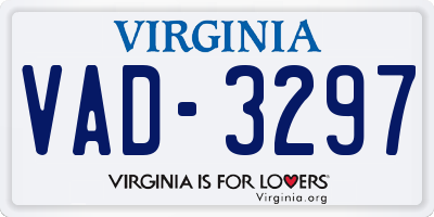 VA license plate VAD3297