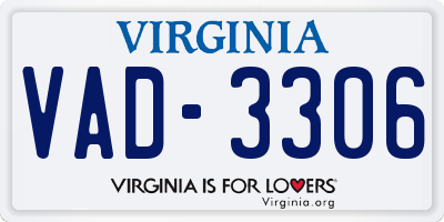 VA license plate VAD3306