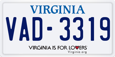 VA license plate VAD3319