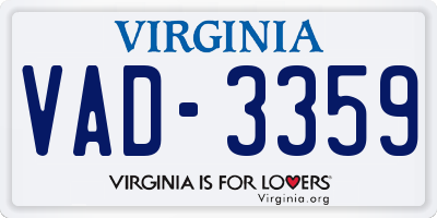 VA license plate VAD3359