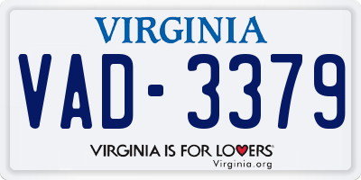 VA license plate VAD3379