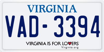 VA license plate VAD3394