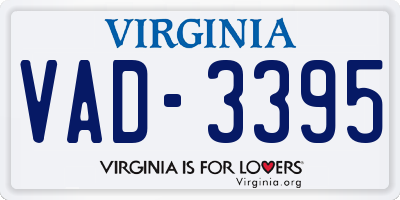 VA license plate VAD3395