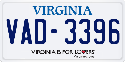 VA license plate VAD3396