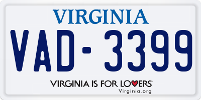 VA license plate VAD3399