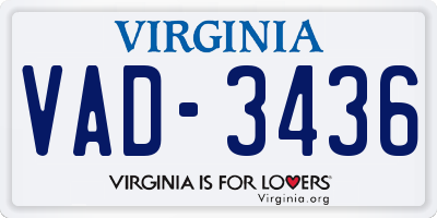VA license plate VAD3436