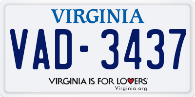 VA license plate VAD3437