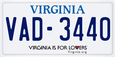 VA license plate VAD3440