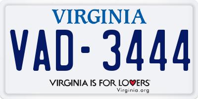 VA license plate VAD3444