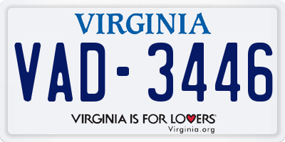 VA license plate VAD3446