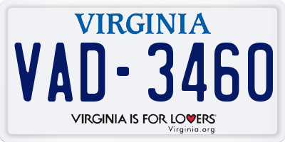 VA license plate VAD3460