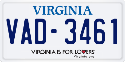 VA license plate VAD3461