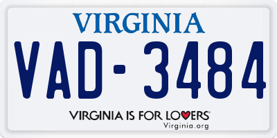VA license plate VAD3484