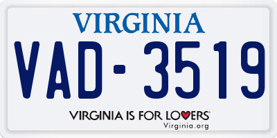 VA license plate VAD3519