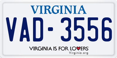 VA license plate VAD3556