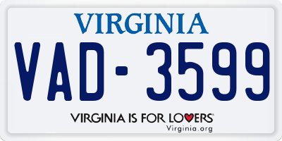 VA license plate VAD3599
