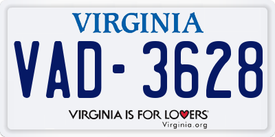 VA license plate VAD3628