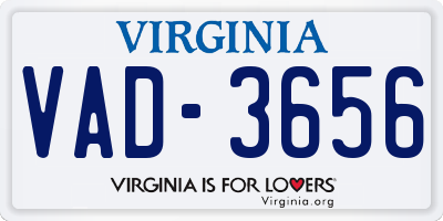 VA license plate VAD3656