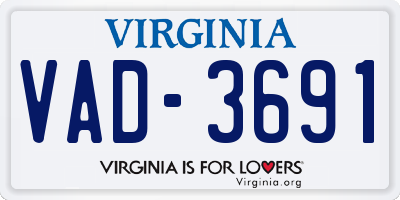 VA license plate VAD3691