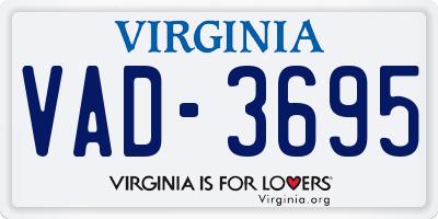 VA license plate VAD3695