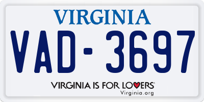 VA license plate VAD3697