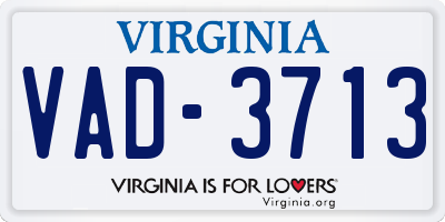 VA license plate VAD3713