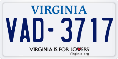 VA license plate VAD3717