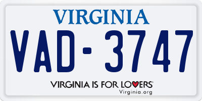 VA license plate VAD3747