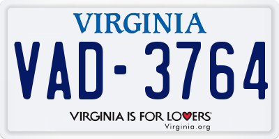 VA license plate VAD3764