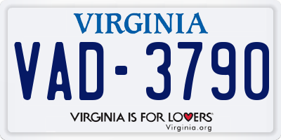 VA license plate VAD3790