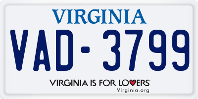 VA license plate VAD3799