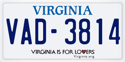 VA license plate VAD3814