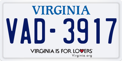 VA license plate VAD3917