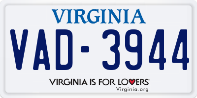 VA license plate VAD3944