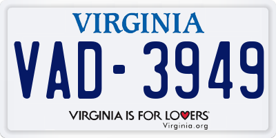VA license plate VAD3949