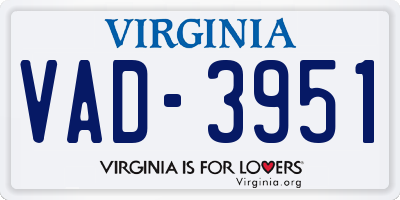 VA license plate VAD3951