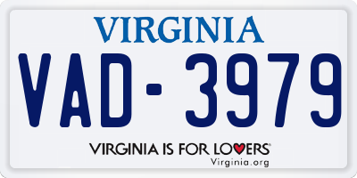 VA license plate VAD3979