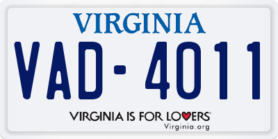 VA license plate VAD4011