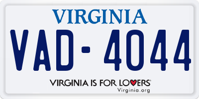 VA license plate VAD4044