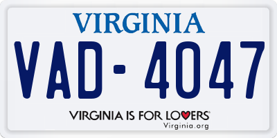 VA license plate VAD4047