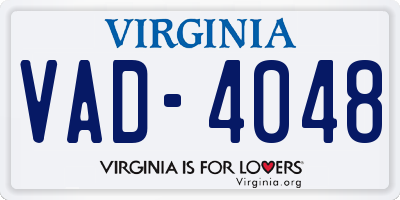 VA license plate VAD4048