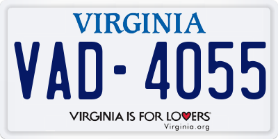 VA license plate VAD4055