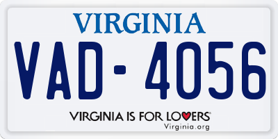 VA license plate VAD4056